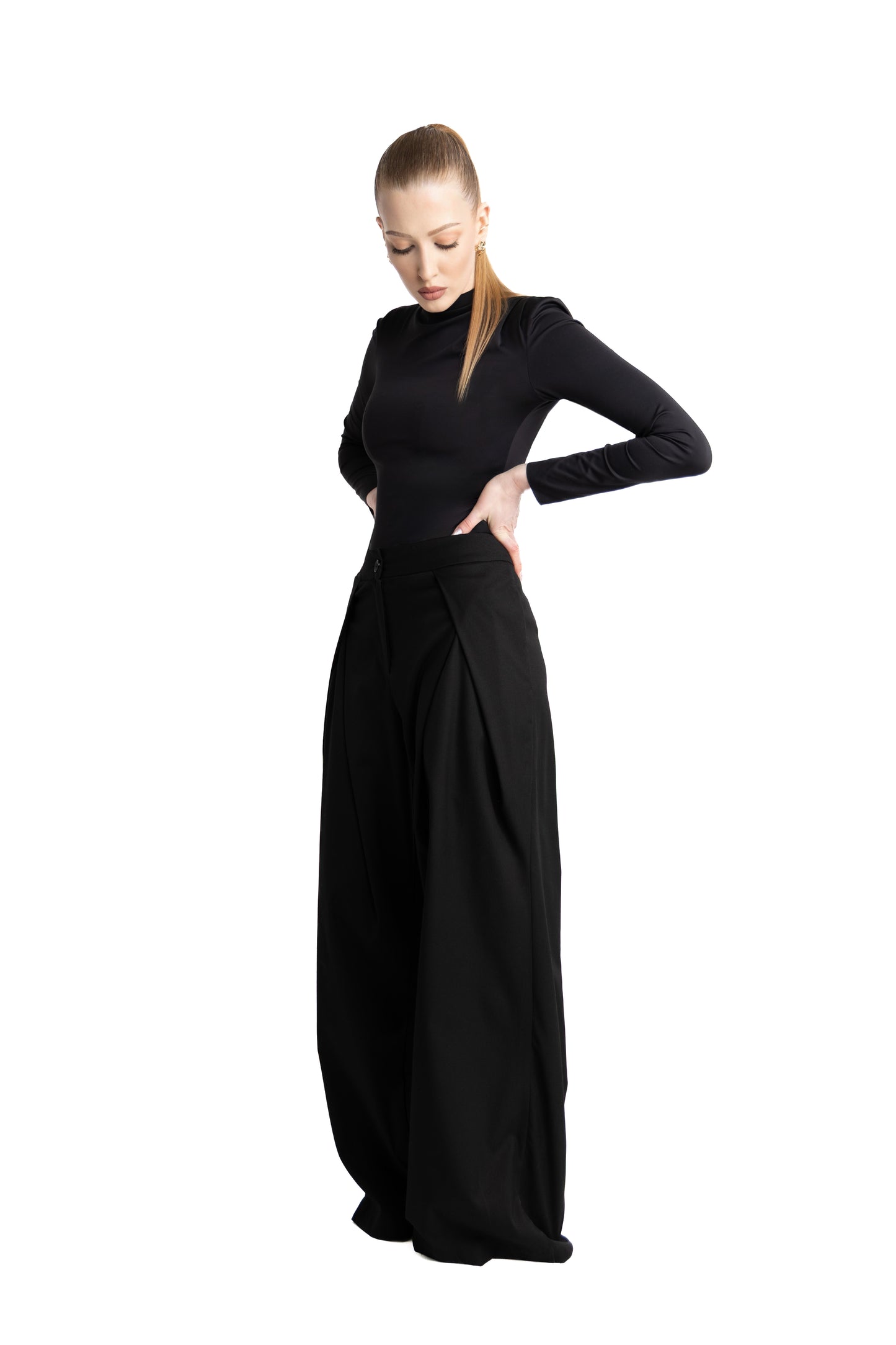 Noir Wool Blend Pants